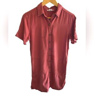 Lucky Brand Women’s boyfriend shirt dress, casual button up dress with pockets